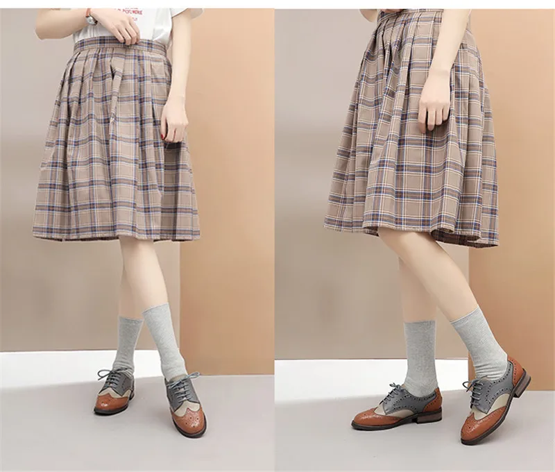 British Genuine Leather Female Oxford Shoes College Spring New Thick Heel 3cm Women Brogues Retro Carved Single Shoes Large Size (35)