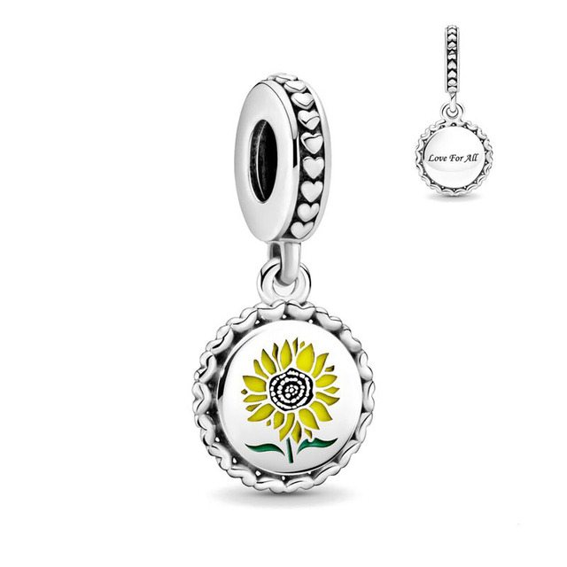 European MY Pet Dog Cat Forget-Me-Not Flower DIY Fine Beads Fit Original  Charms Silver 925 Bracelet Jewelry F040