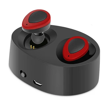 

Mini TWS Wireless Bluetooth Stereo Headset In-Ear Earphones Earbuds Headset Black+RED