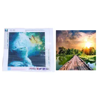 

Wooden Bridge Sunset 5D Full Diamond Painting Home Decor & Cartoon Animals Cats Embroidery Animal Cross Stitch