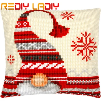 

Cross Stitch Cushion Santa Father DIY Chunky Cross-Stitch Kits Acrylic Yarn Pillow Case Home Decor Sofa Pillows Arts & Crafts