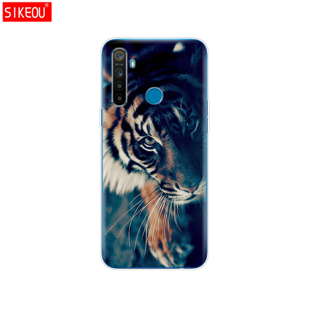Чехол для Realme 5 чехол телефона OPPO Pro RMX1971 Realme5 5Pro задняя крышка из ТПУ с тигровым