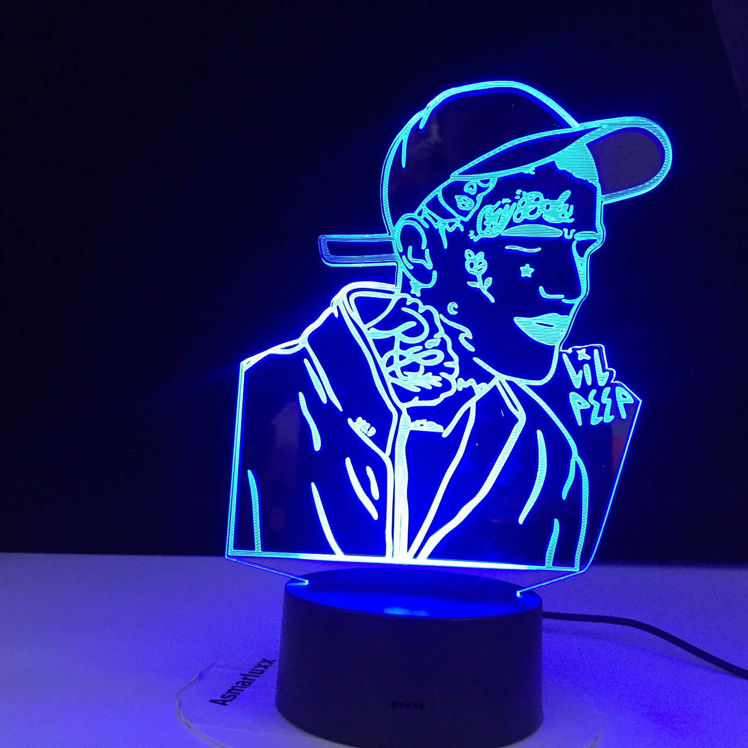 Светодиодный ночник Lil Peep в американском стиле 3d светильник звезд для вечеринки