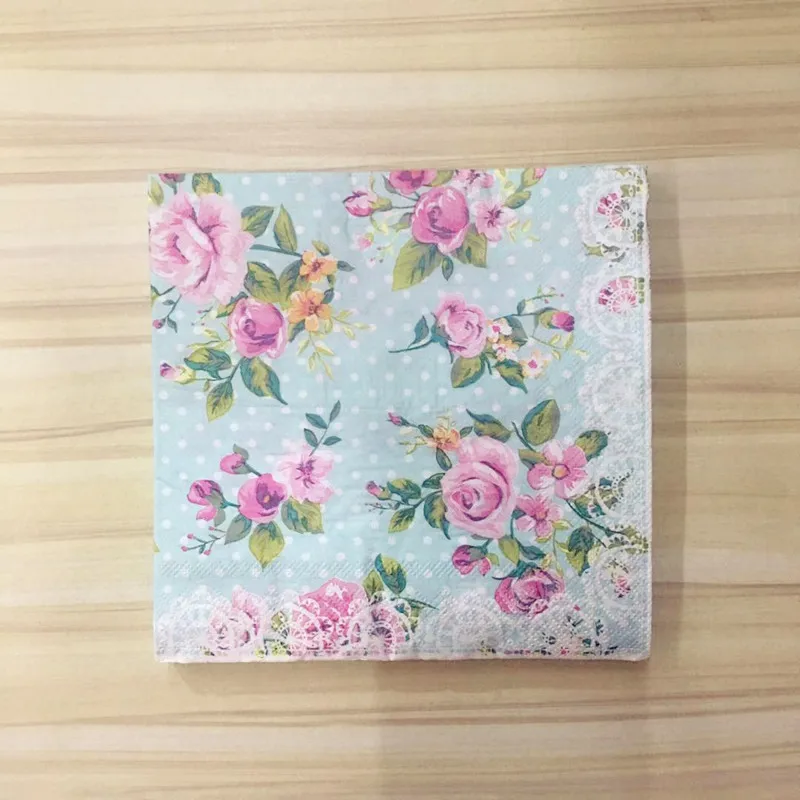 20 шт./упак. 33x33 см новые винтажные бумажные салфетки с цветами для кафе и из ткани