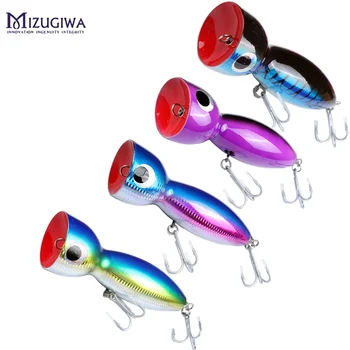 

MIZUGIWA Handmade Wood Popper Topwater Lure Surf Fishing Saltwater Plugs Offshore Bait 7" 5.3oz For Striper GT Tuna