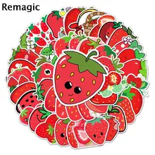 

50pcs Strawberry Fruit Anime Children Scrapbooking Stickers Waterproof PVC Skateboard Guitar Suitcase Funny Graffiti Sticker Kid
