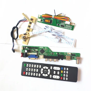 

For LTN154AT07-301/B01 LCD panel monitor keyboard+Remote+Inverter HDMI VGA USB AV RF LVDS 1CCFL 30Pin T.V56 drive card board Kit