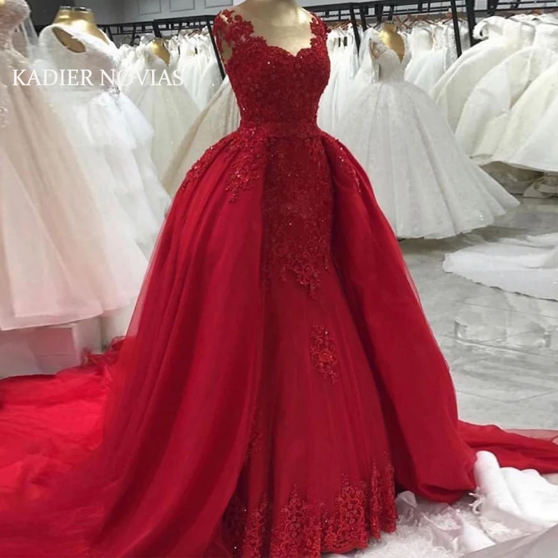 Long Red Mermaid Wedding Dresses 2020 ...