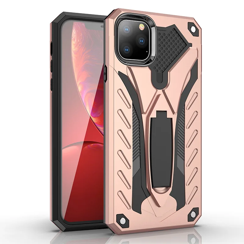 Для iphone 11 11pro pro Max Phantom Knight стелс-кронштейн ТПУ Мягкий футляр + ПК Жесткий корпус