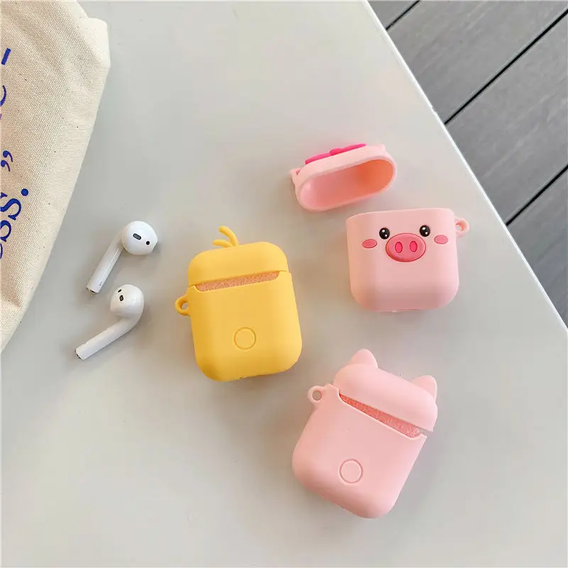 Привлекательный мягкий силиконовый чехол для Apple Airpods зарядная коробка Забавный бурый медведь чехол для наушников AirPods Мультфильм защитный чехол