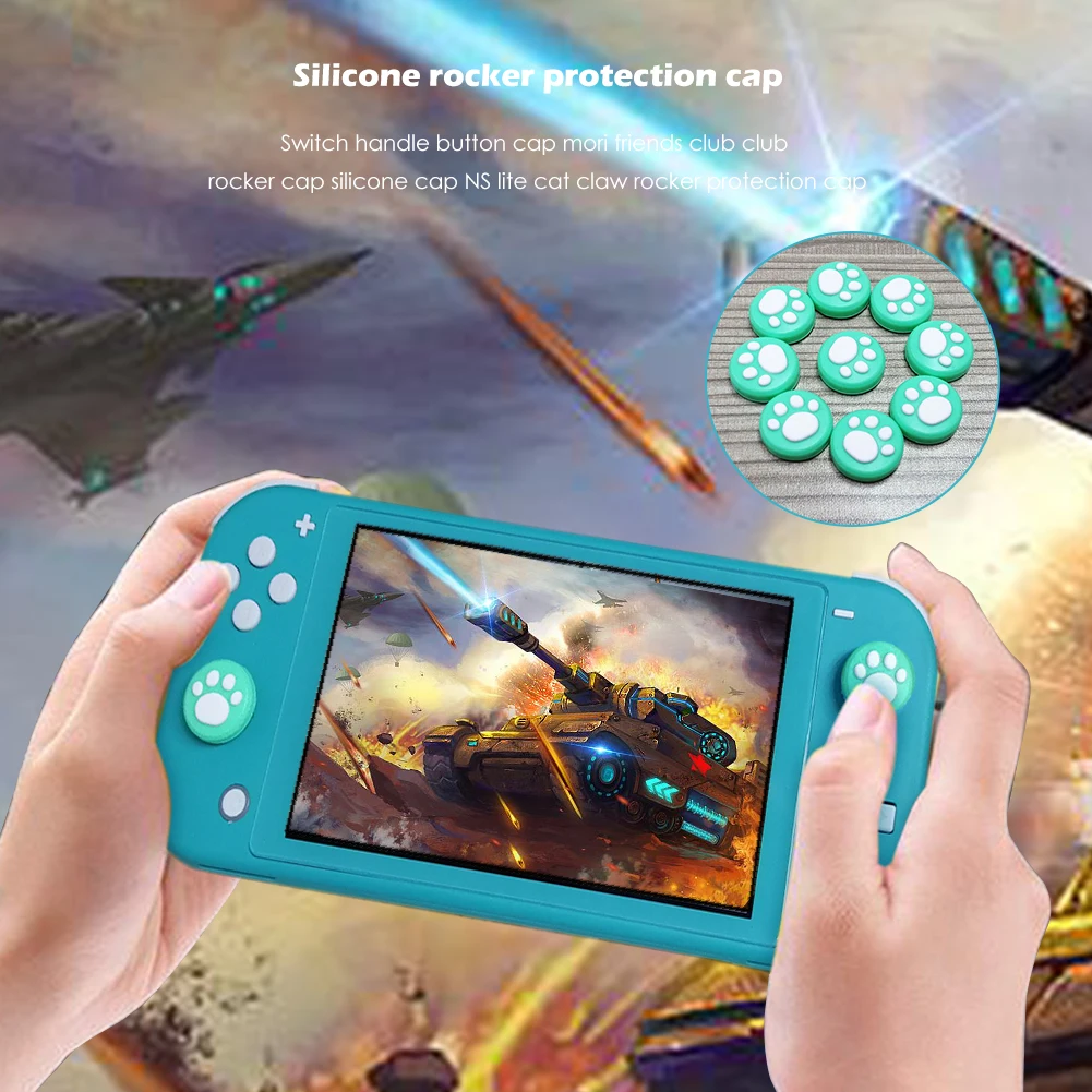 VKTECH 4pcs Silicone Thumb Grips Analog Stick Non-slip Covers for Nintendo Switch Lite Joy Con Analog Stick Caps Skin