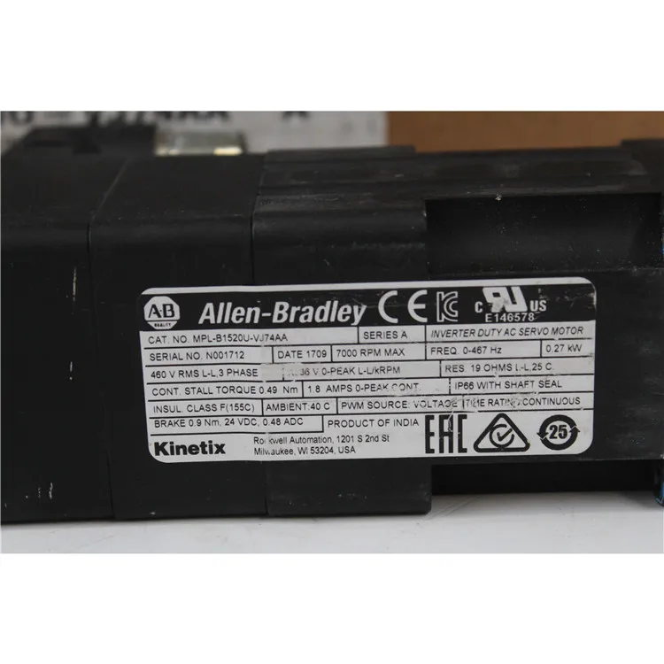Allen Bradley MPL-B1520U-VJ74AA/Kinetix инвертор рабочий серводвигатель переменного тока 0.27kW