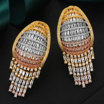 

GODKI 2020 Luxury Vintage Statement Hoop Earrings For Women Wedding Cubic Zircon DUBAI Bridal Round Circle Hoop Earrings 2019