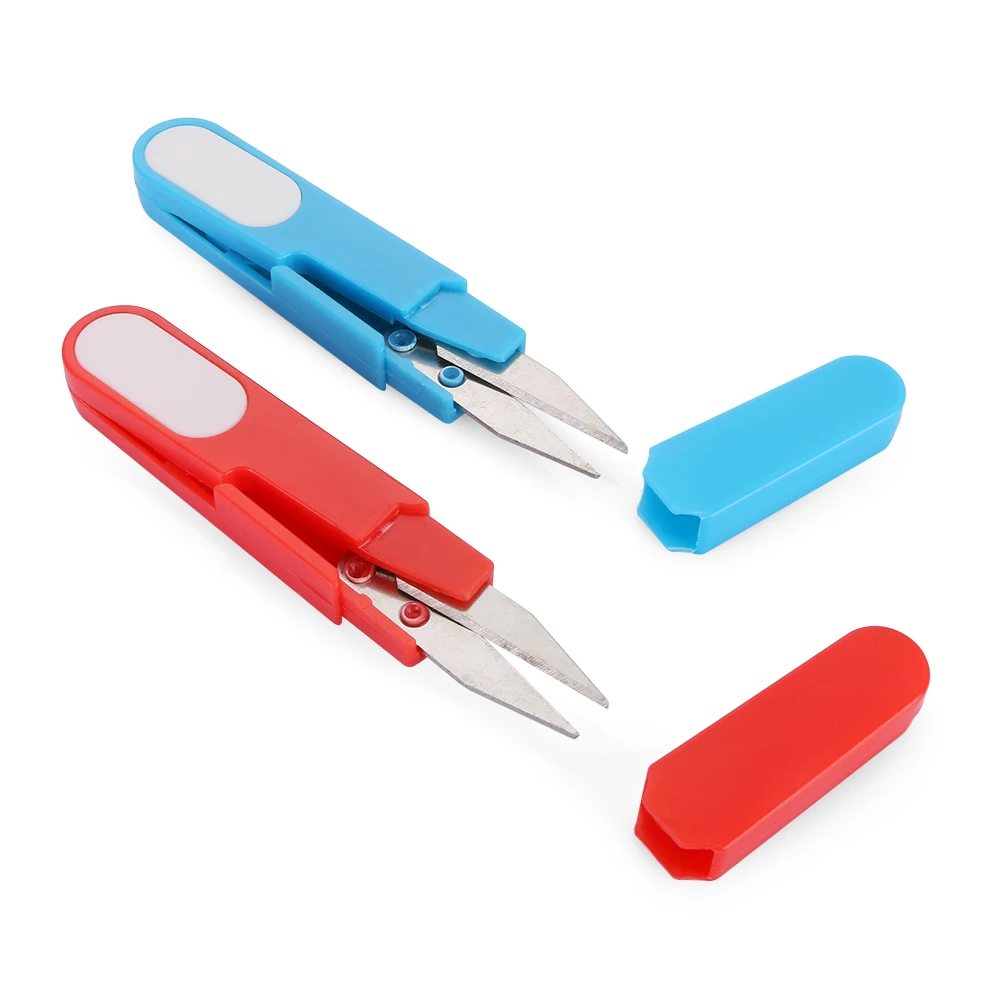 

1 Pcs Plastic Handle Safety Cover Sewing Scissors Thread Embroidery Cross-Stitch Cutter Cutter U Shape Scissor DIY Supplies Tool