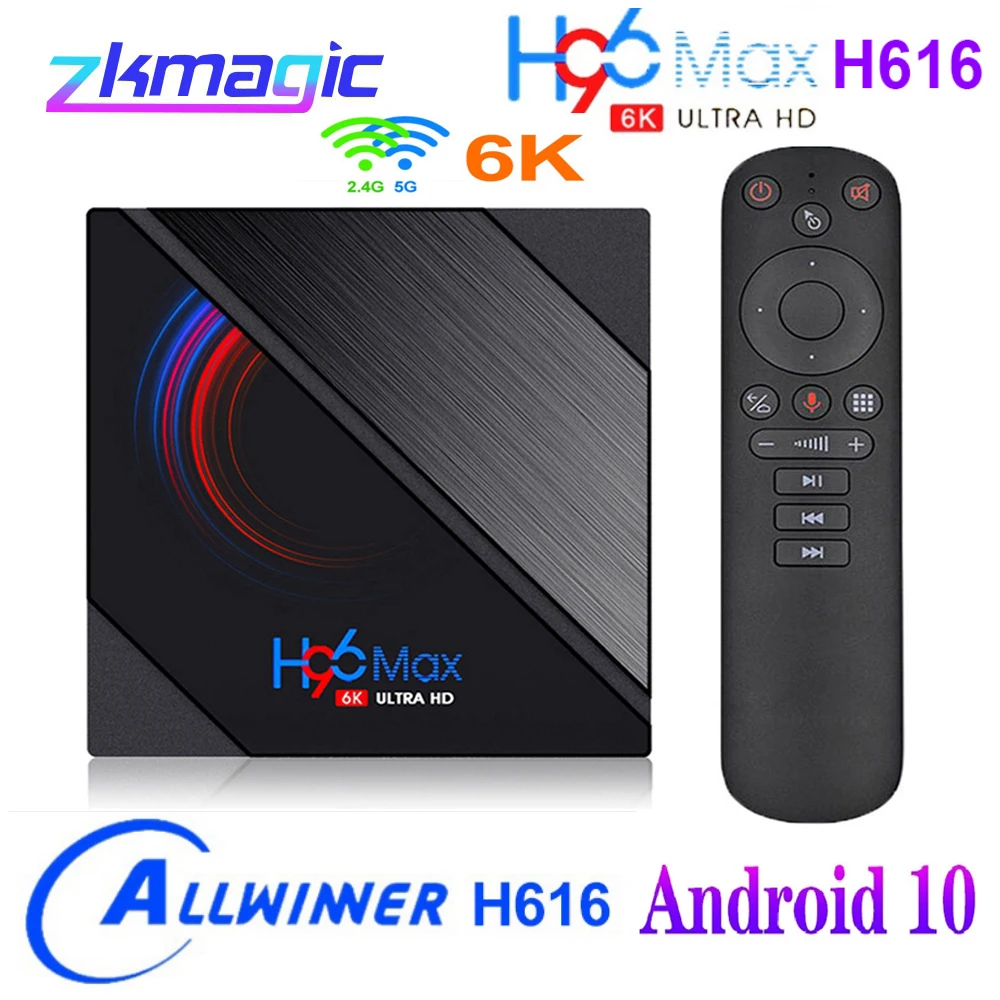 ТВ коробка Android 10 0 H96 MAX Allwinner H616 6K HD 2 4G/5 0G Wi Fi Youtube медиа плеер 4 Гб оперативной