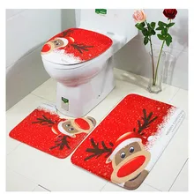 3 шт. рождественские коврики для ванной комнаты Противоскользящий водопоглощающий Снеговик Санта Клаус коврик для ванной комнаты коврик для ванной коврик для туалета