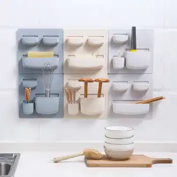 

Wall Mounted Storage Rack Multifunction Fridge Wall Storage Shelf Rack Sundries Organizer Holder for Bathroom Kitchen