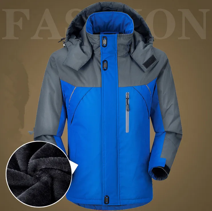 Raincoat Jacket Outdoor Waterproof Warm Work Clothes Winter Men Brushed And Thick Raincoat Jacket Male Padded