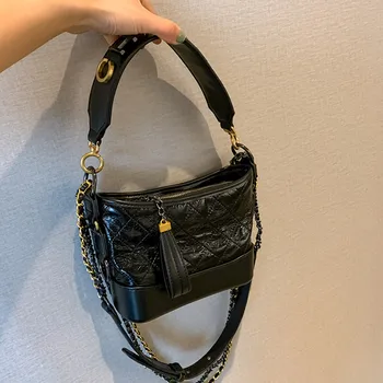 

2020 New Fashion Casual Wides Strap Chain Shoulder Messenger Bags High Quality Panelled Diamond Lattice Women Purse and Handbags