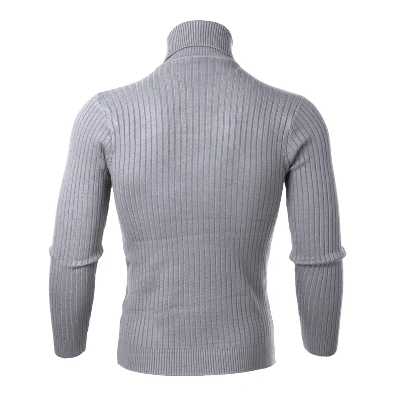 Litthing, высококачественный теплый мужской свитер с высоким воротом, модный однотонный вязаный свитер, повседневный тонкий пуловер, мужской топ с двойным воротником