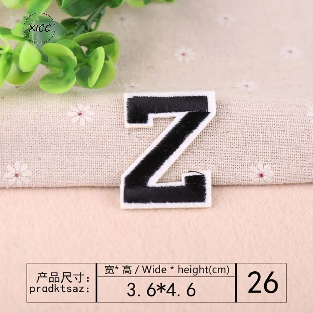T N Black A To Z Embroidery English Alphabet Letter Patches Name Diy Sticker Clothing Badge Paste For Clothes Bag Pant Shoe Diy Patches Aliexpress