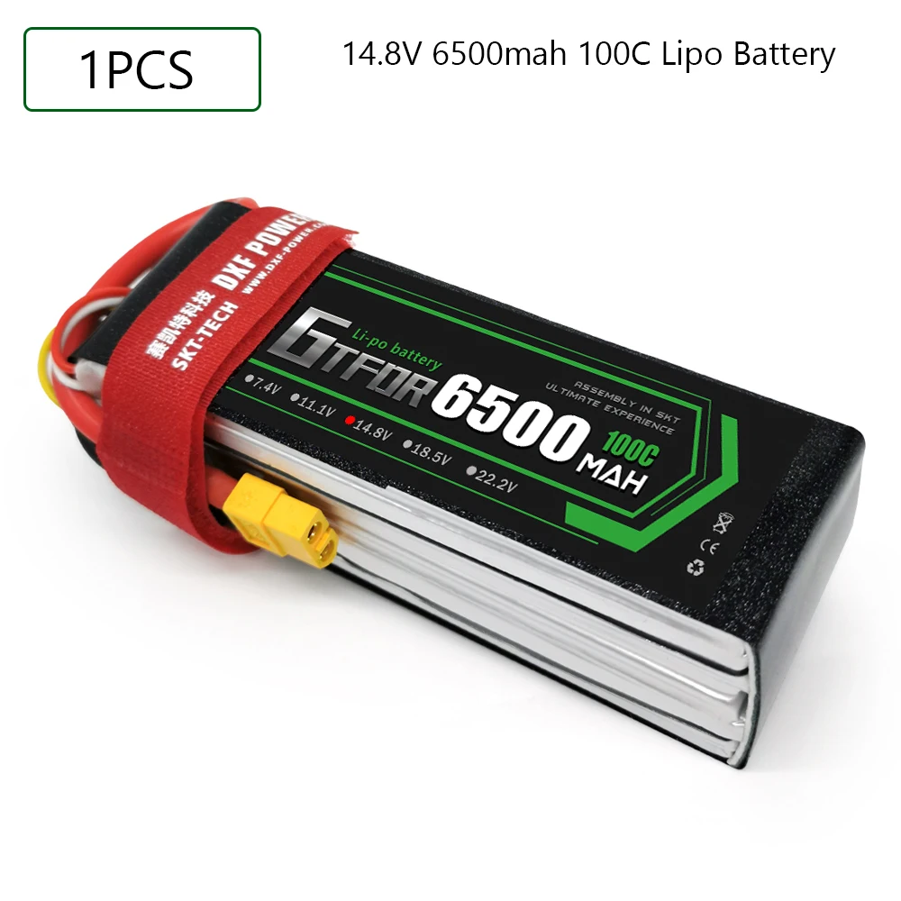 GTFDR Lipo батарея 14 8 V 6500MAH 100C 200C AKKU 4S LiPo Deans для грузовика fpv Дрон Rc Вертолет Лодка 1/8