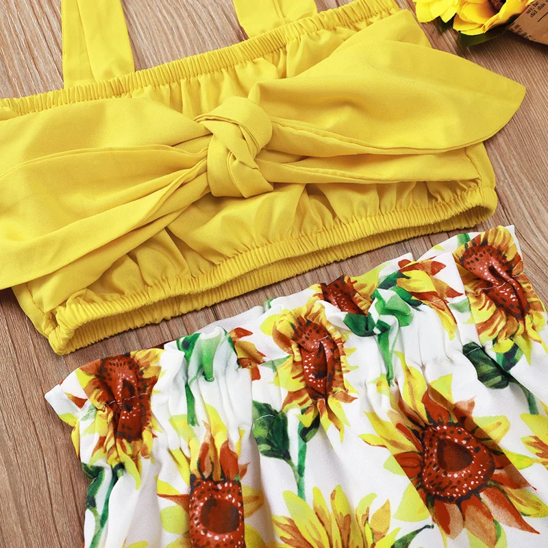 baby girl flower skirt 2pcs set kids clothes outfit (9)