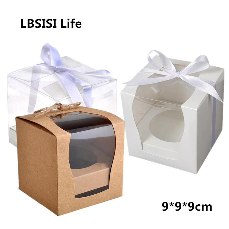 Коробка для кексов LBSISI Life 50 шт. с окошком печенье торт подарок прозрачная коробка