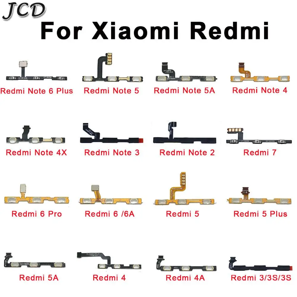 Кнопка включения и выключения звука JCD гибкий кабель для Xiaomi Redmi 3X 3 4 Pro 7 6 Note 5 5A 4X 2