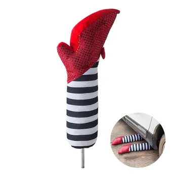 

Halloween Witch Striped Prosthetic Retractable Leg Heels Yard lawn Party Scary Prank Decoration Props