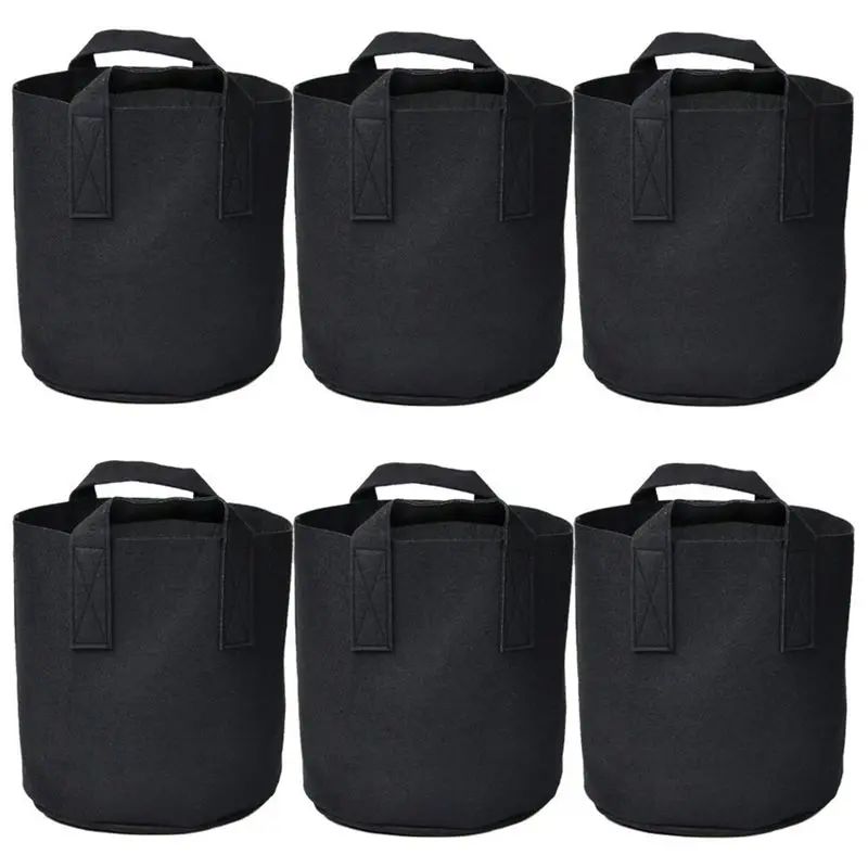 Сад 6-Pack 7 галлонов растут сумки/аэрации ткани горшки/завод мешок/ручки(черный