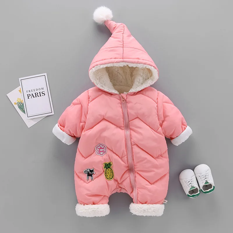 Pink Pineapple Herbabe, детские комбинезоны для детей от 0 до 3 лет, бархатная теплая зимняя одежда для новорожденных мальчиков и девочек коллекция года, Осенний модный детский комбинезон - Цвет: Pink Pineapple
