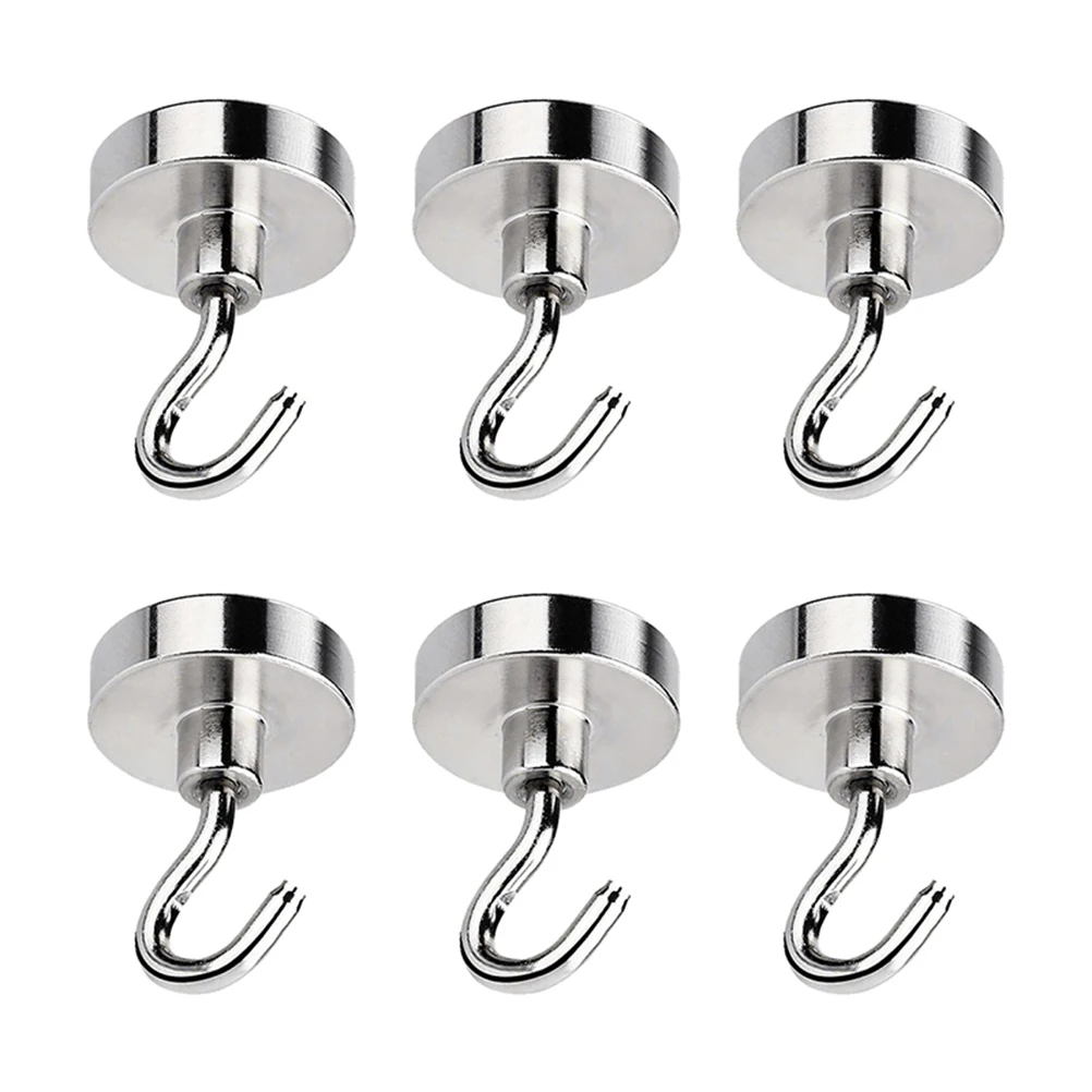 6pcs магнетический крючки станок и мощный Heavy Duty неодимовый магнит на холодильник