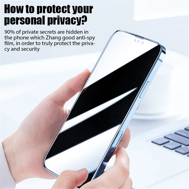 4-Pack Privacy Anti-Spy Tempered Glass Screen Protectors For IPhone 13Pro/14Pro/15Pro/16 – Ceramic