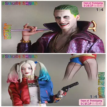 

43cm Team Of Prototyping Crazy Toys Figure Suicide Squad The Joker Action Figure 1/4 scale Painted Figure The Quinn Figures Doll