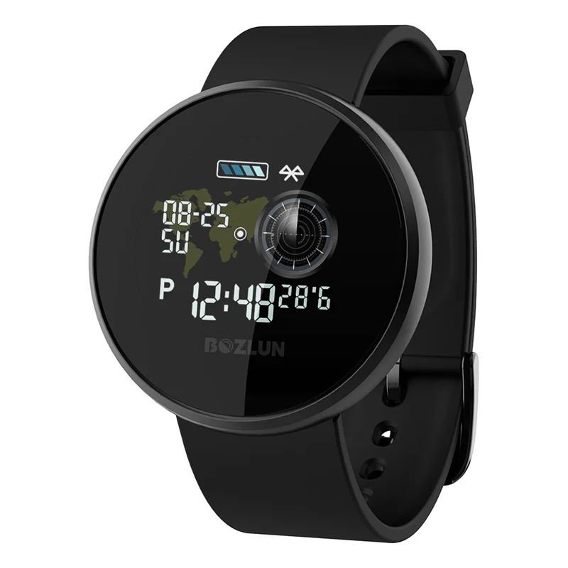 Bozlun Смарт часы для мужчин водонепроницаемый цветной экран Smartwatch для женщин монитор сердечного ритма фитнес трекер часы спортивные для Android IOS - Цвет: Black