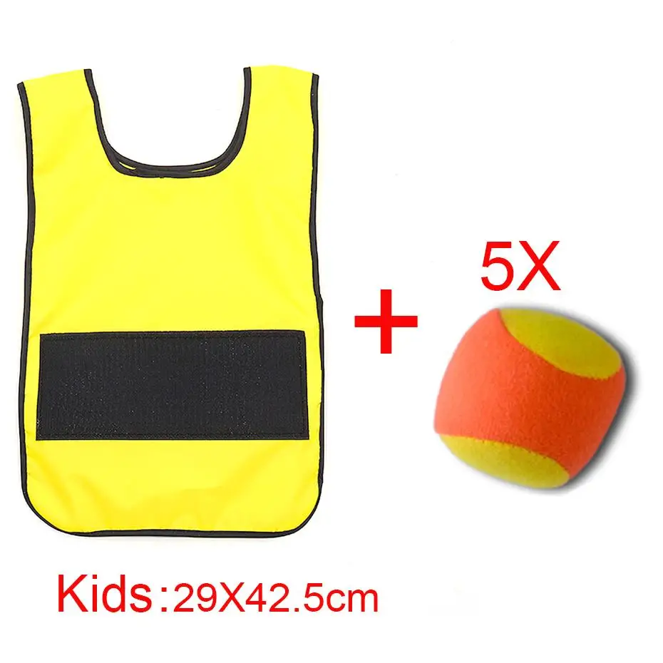 

1Set Game Props Vest Sticky Jersey Vest Game Vest Waistcoat With 5 Sticky Ball Throwing Children Kids Outdoor Fun Sports Toy