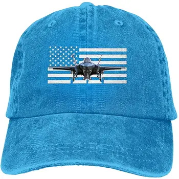 

Men Women F-35 Black Flag Baseball Cap Denim Dad Hat Trucker's Cap