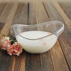 Accessoires de photographie de bébé Studio, Mini baignoire à lait en plastique Transparent 