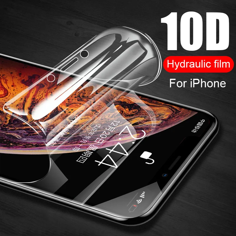 Полное покрытие Гидрогелевая пленка протектор экрана для iPhone 7 8 6s Plus X XR Xs Max