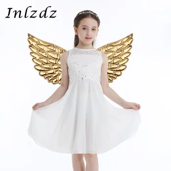 

Kids Children Glossy Wings Metallic Angel Wings Party Costume Accessory for Photography Masquerade Halloween Cosplay Role Play