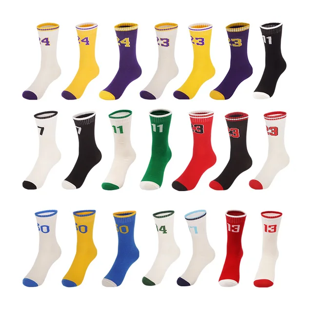 Infant Kids Super Star Number Basketball Socks