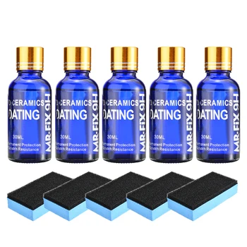 

5pcs 9H Car Liquid Ceramic Coat Hydrophobic Glass Coating Motorcycle Paint Care Anti-scratch Auto Detailing Glasscoat Car Polish