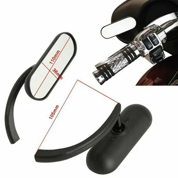 

Black Motorcycle Mirror Scooter E-Bike Rearview Mini Oval Mirror 1Pair + Threaded Bolts For Harley Sportster Dyna Glide