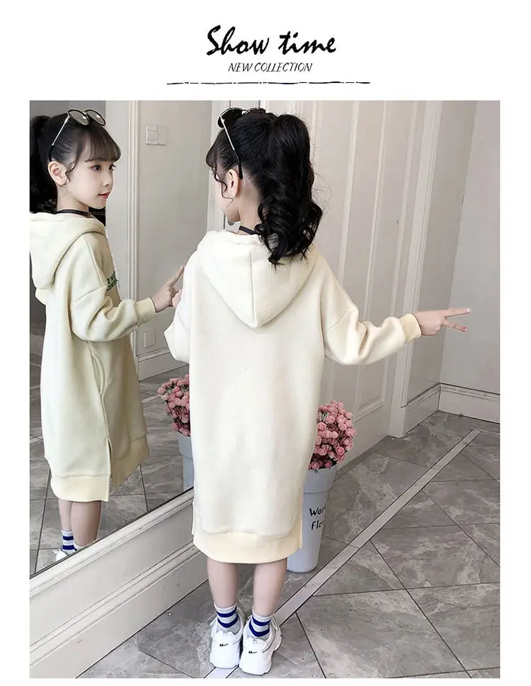 三色连帽长款卫衣_10