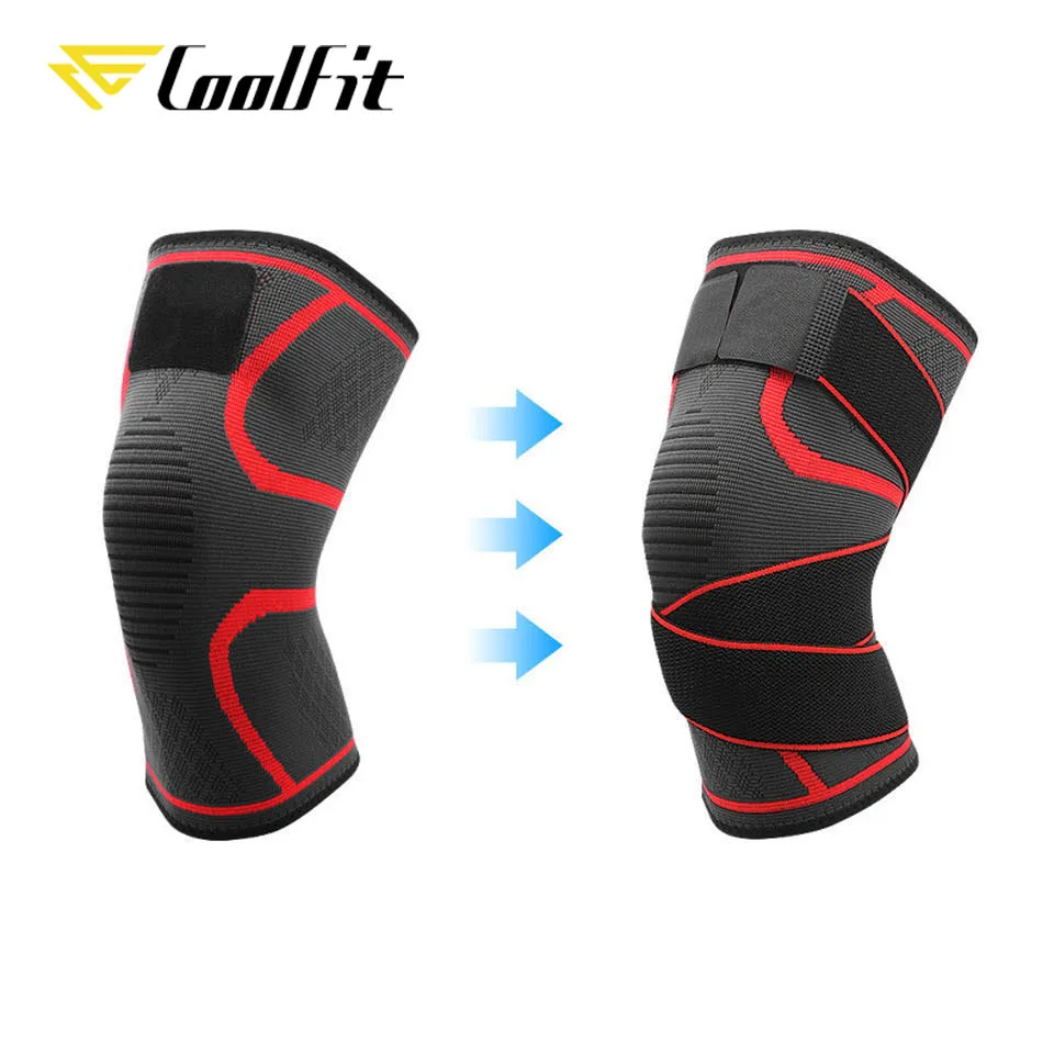 Dual-use Pressurized Knee Pads Strap Removable Knee Brace Support 1PCS for Crossfit Fitness Running Sports Protector for knee pad,knee support,knee brace