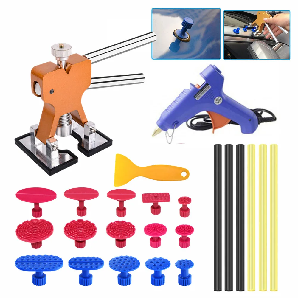 Furuix PDR Kit Dent Puller Lifter Hot Stick Heater Trigger Glue Sticks Puller Tab Kit - Цвет: kit1