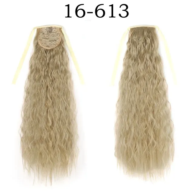 Corn Wavelength Ponytail Synthetic Fake Bandage Hair Extension Black-tailed Blond Girl Heat-resistant Ladies Special Extra Long #144