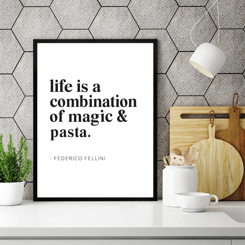 Beautiful-Italian-Kitchen-Decoration-Canvas-Painting-Magic-Pasta-Fellini-Quote-Poster-Italy-Lovers-Art-Prints-Restaurant