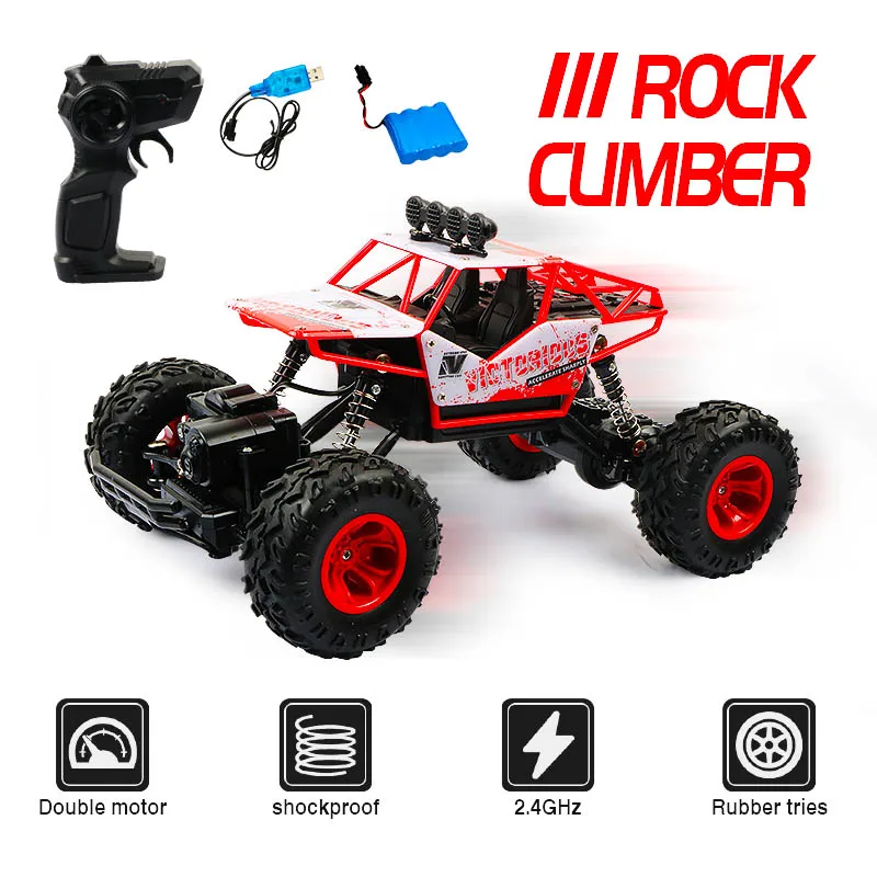 

RC Car 4WD Remote Control Climbing Car Four-wheel High Speed Charging Toy Car Off-Road Vehicle Toy Cars 28cm for Children Boys